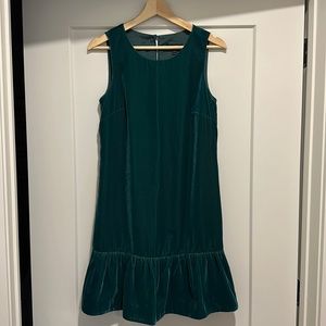 Velvet Dress with Ruffle Detail